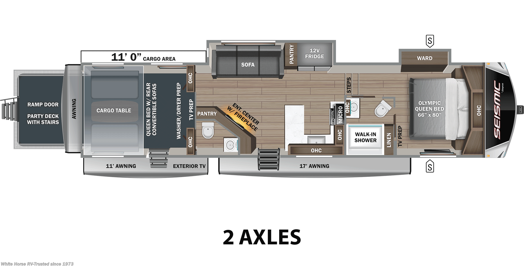 2026 Jayco Seismic 359 - New Fifth Wheel For Sale by White Horse RV Center in Williamstown, New Jersey features Leveling Jacks, Refrigerator (12V), Generator, Tankless Demand Gas Water Heater, Bluetooth Stereo