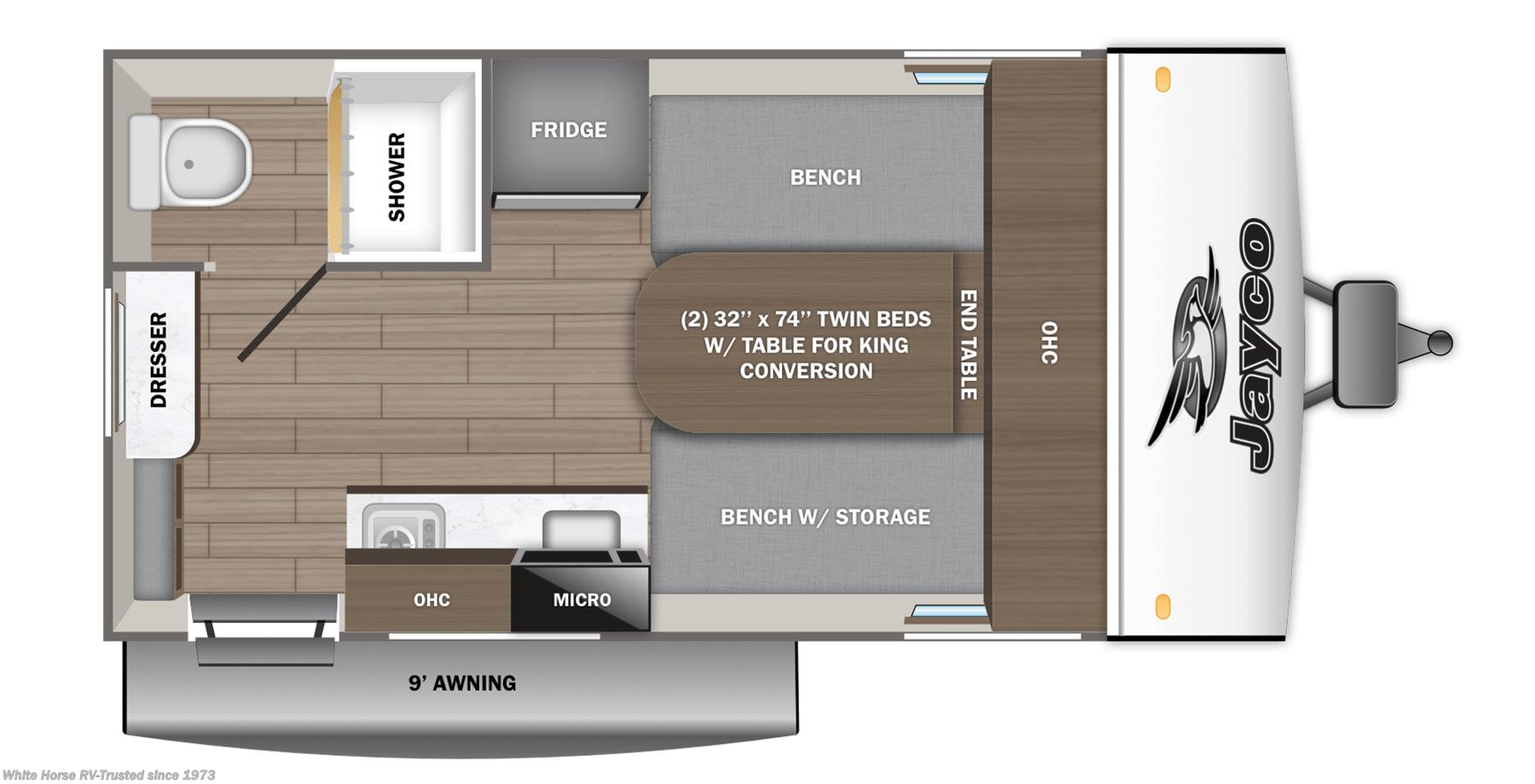 Floorplan of 2026 Jayco Jay Feather Air SL 15TBSL