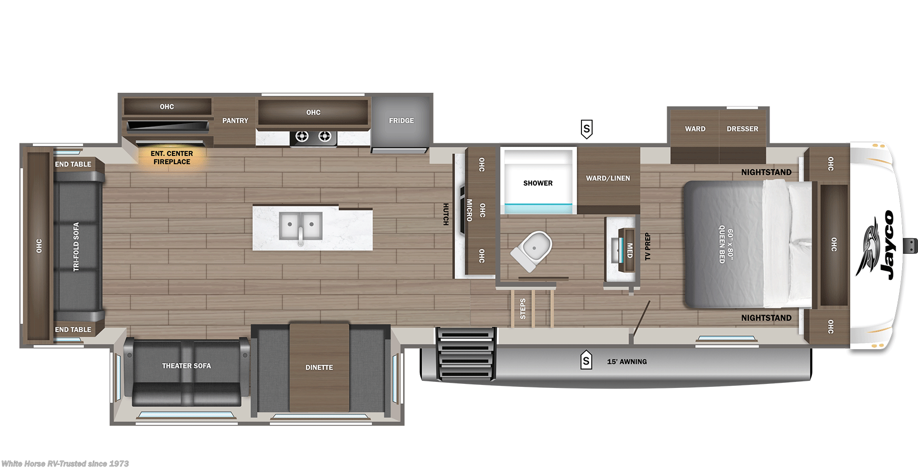 2026 Jayco Eagle SLE 30RLT - New Fifth Wheel For Sale by White Horse RV Center in Williamstown, New Jersey features Second Roof A/C, Refrigerator (12V), Tankless Demand Gas Water Heater, Solar Panel