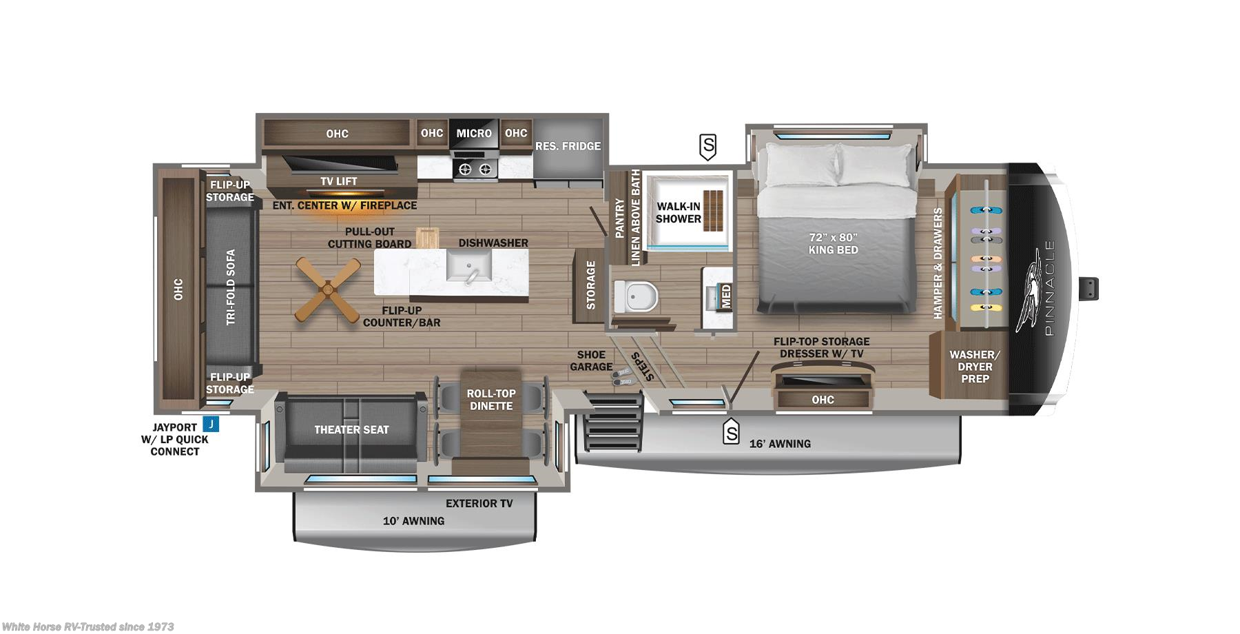 Floorplan of 2026 Jayco Pinnacle 32RLTS