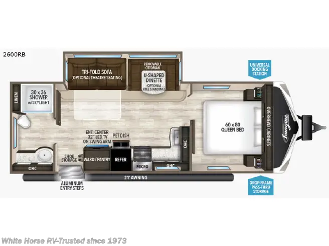 2017 Grand Design Imagine 2600RB - Used Travel Trailer For Sale by White Horse RV Center in Williamstown, New Jersey features Medicine Cabinet, Slideout, Air Conditioning, U-Shaped Dinette, Power Awning