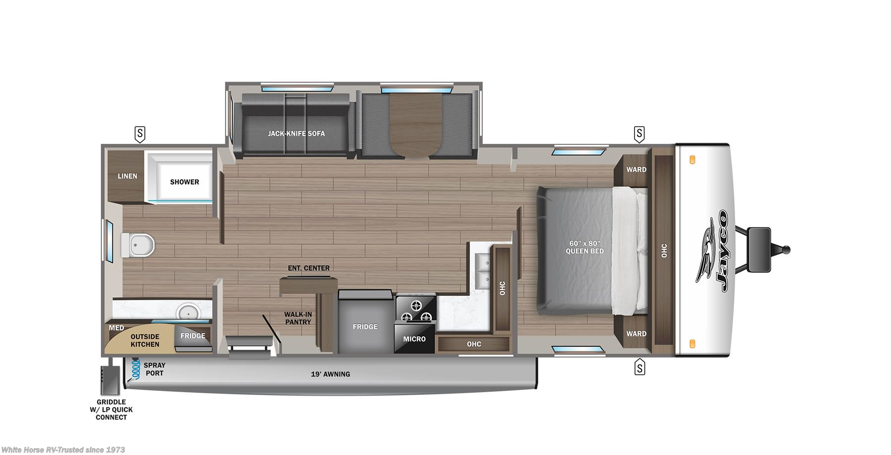 Floorplan of 2024 Jayco Jay Feather 25RB