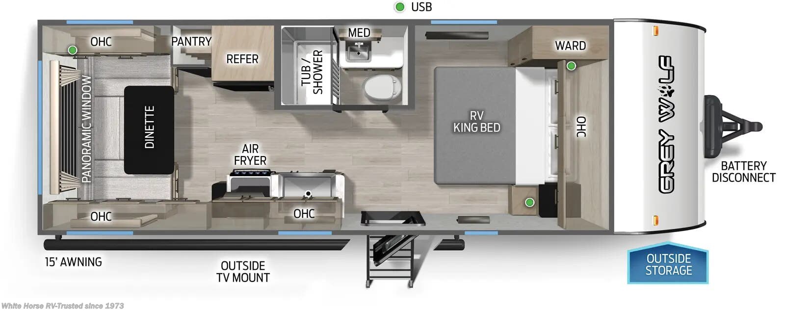 Floorplan of 2026 Forest River Cherokee Grey Wolf 20RDSE