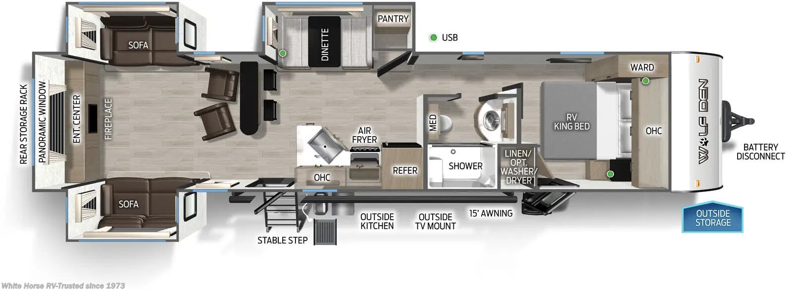Floorplan of 2026 Forest River Cherokee Wolf Den 306MM