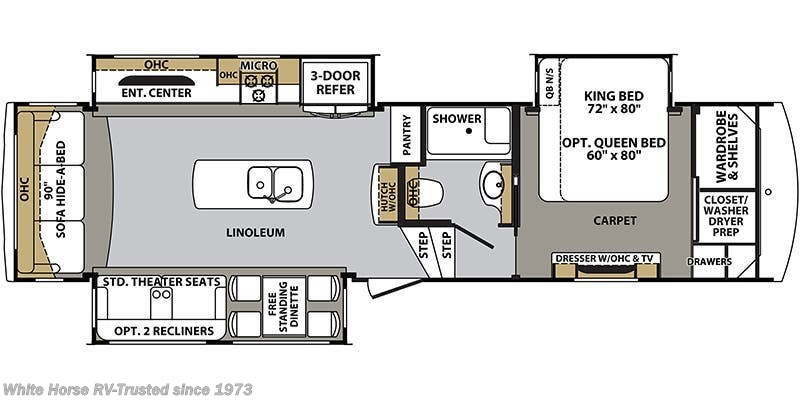 2018 Forest River Cardinal 3350RLX - Used Fifth Wheel For Sale by White Horse RV Center in Williamstown, New Jersey features TV, Ladder, Solid Surface Countertops, Stove Top Burner, Power Awning