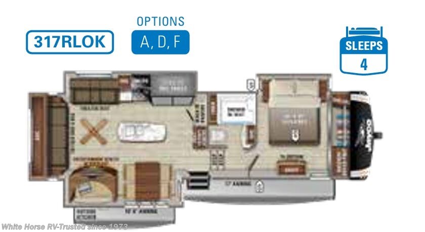 Floorplan of 2021 Jayco Eagle 317RLOK