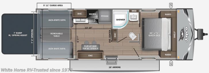 Floorplan of 2026 Jayco Jay Flight SLX 265THW