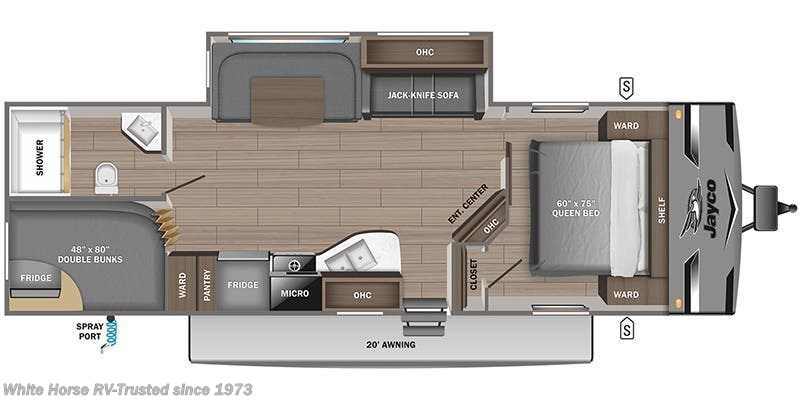 2023 Jayco Jay Flight 295BHS - Used Travel Trailer For Sale by White Horse RV Center in Williamstown, New Jersey features TV, U-Shaped Dinette, Pantry, Air Conditioning, Bunk Beds