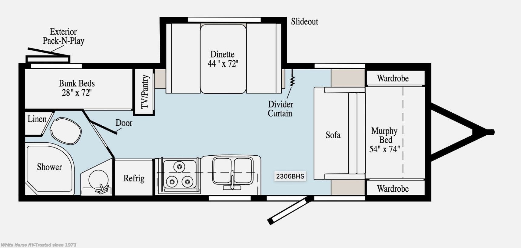 2020 Winnebago Micro Minnie 2306 - Used Travel Trailer For Sale by White Horse RV Center in Williamstown, New Jersey features Microwave, Murphy Bed, Stove Top Burner, Bunk Beds, Air Conditioning