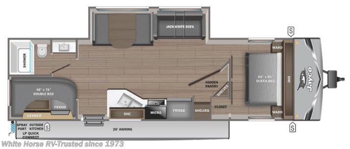 Floorplan of 2026 Jayco Jay Flight SLX 263BHS
