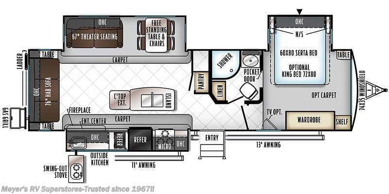2018 Forest River Rockwood Signature Ultra Lite 8328BS - Used Travel Trailer For Sale by White Horse RV Center in Williamstown, New Jersey features Theater Seating, Solid Surface Countertops, Stove, Island Kitchen, Queen Bed