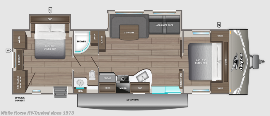 Floorplan of 2027 Jayco Jay Flight 380DQS