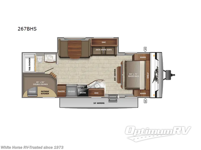 2022 Jayco Jay Flight 267BHS - Used Travel Trailer For Sale by White Horse RV Center in Williamstown, New Jersey features Bluetooth Stereo, Overhead Cabinetry, Stove Top Burner, Pantry, Power Awning