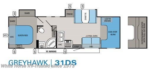 Floorplan of 2013 Jayco Greyhawk 31DS
