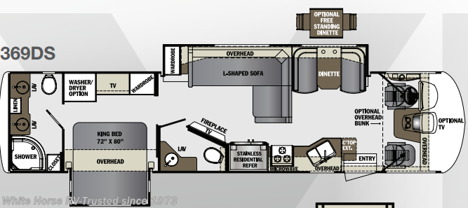 Floorplan of 2017 Forest River Georgetown XL 369DS