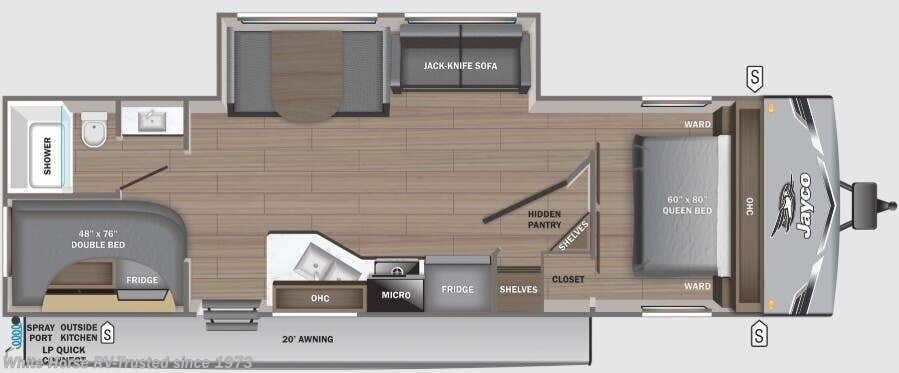 Floorplan of 2025 Jayco Jay Flight SLX 263BHSW