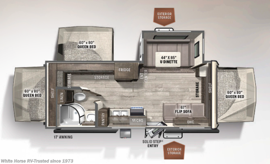 Floorplan of 2021 Forest River Rockwood Roo 233S