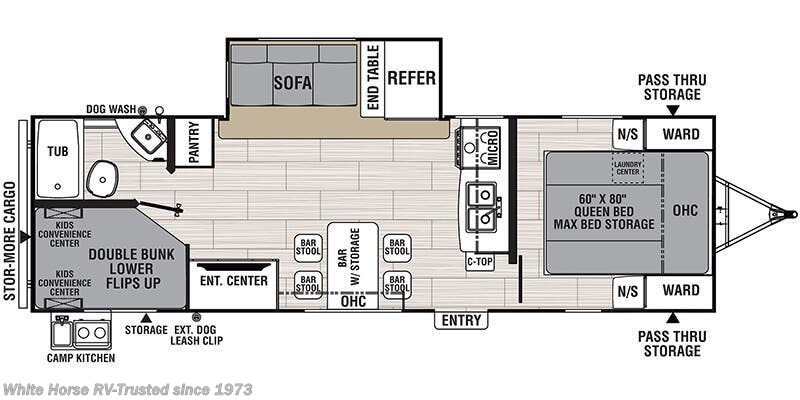 2021 Coachmen Spirit Ultra Lite 2659BH - Used Travel Trailer For Sale by White Horse RV Center in Williamstown, New Jersey features Pass Thru Storage, Outside Kitchen, Bunk Beds, Stove Top Burner, Pantry