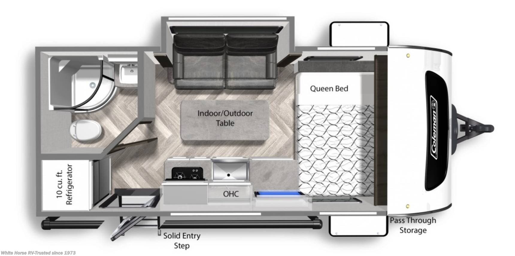 2021 Dutchmen Coleman Rubicon 1608RB - Used Travel Trailer For Sale by White Horse RV Center in Williamstown, New Jersey features Skylight, Microwave, Pass Thru Storage, Stove Top Burner, Fold and Tumble Sofa