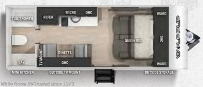 Floorplan of 2022 Forest River Cherokee Wolf Pup 16FQ