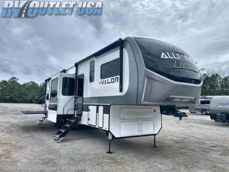 &lt;p style=&quot;font-size: 14px;&quot;&gt;&lt;strong style=&quot;font-size: 14px;&quot;&gt;2024 Alliance RV Valor &lt;/strong&gt;&lt;strong style=&quot;font-size: 14px;&quot;&gt; 42V13 Fifth Wheel T&lt;/strong&gt;&lt;strong style=&quot;font-size: 14px;&quot;&gt;oy Hauler Highlights:&lt;/strong&gt;&lt;/p&gt;
&lt;ul style=&quot;font-size: 14px;&quot;&gt;
&lt;li style=&quot;font-size: 14px;&quot;&gt;Fold-Down Side Patio&lt;/li&gt;
&lt;li style=&quot;font-size: 14px;&quot;&gt;Fireplace&lt;/li&gt;
&lt;li style=&quot;font-size: 14px;&quot;&gt;Loft&lt;/li&gt;
&lt;li style=&quot;font-size: 14px;&quot;&gt;Kitchen Island&amp;nbsp;&lt;/li&gt;
&lt;li style=&quot;font-size: 14px;&quot;&gt;Dual Entry Doors&lt;/li&gt;
&lt;li style=&quot;font-size: 14px;&quot;&gt;Convection Microwave&lt;/li&gt;
&lt;/ul&gt;
&lt;p style=&quot;font-size: 14px;&quot;&gt;With&amp;nbsp;&lt;strong style=&quot;box-sizing: border-box; font-weight: bold; margin: 0px; padding: 0px; border: 0px; outline: 0px; font-size: 14px; vertical-align: baseline;&quot;&gt;13&#39; of garage&lt;/strong&gt;&amp;nbsp;space and an 8&#39; weather-resistant ramp door, you can easily load up your toys into this toy hauler! The garage area also has&amp;nbsp;&lt;strong style=&quot;box-sizing: border-box; font-weight: bold; margin: 0px; padding: 0px; border: 0px; outline: 0px; font-size: 14px; vertical-align: baseline;&quot;&gt;opposing HappiJac sofas&lt;/strong&gt;&amp;nbsp;with a queen bed above them, a loft that opens to the living room, and a half bathroom. Wake up feeling refreshed after sleeping on the king bed slide inside the front private bedroom and showering in the 48&quot; x 30&quot; shower inside the&amp;nbsp;&lt;strong style=&quot;box-sizing: border-box; font-weight: bold; margin: 0px; padding: 0px; border: 0px; outline: 0px; font-size: 14px; vertical-align: baseline;&quot;&gt;dual entry bathroom&lt;/strong&gt;. Now that you&#39;re ready for the day you can head to the kitchen and fry up some bacon on the three burner cooktop then enjoy it at either the kitchen island with one of the&amp;nbsp;&lt;strong style=&quot;box-sizing: border-box; font-weight: bold; margin: 0px; padding: 0px; border: 0px; outline: 0px; font-size: 14px; vertical-align: baseline;&quot;&gt;two bar stools&lt;/strong&gt;&amp;nbsp;or at the free-standing dinette. When you&#39;re ready to wind down your nights, either relax on the sofa across from the fireplace inside or set up a chair outside on the fold-down side patio!&lt;/p&gt;
&lt;p style=&quot;font-size: 14px;&quot;&gt;You can bring your toys with you wherever you go with any one of these Alliance RV Valor toy hauler fifth wheels! They are adventure-ready with a quality build from the walk-on roof with&amp;nbsp;&lt;strong style=&quot;box-sizing: border-box; font-weight: bold; margin: 0px; padding: 0px; border: 0px; outline: 0px; font-size: 14px; vertical-align: baseline;&quot;&gt;seamless PVC roof covering&lt;/strong&gt;&amp;nbsp;to the commercial grade vinyl flooring and MorRyde CRE3000 suspension system. The Performance Running Gear package comes with a 101&quot; wide-body benchmark chassis platform, 7,000 lb. Dexter axles, and a space-enhancing &lt;strong style=&quot;box-sizing: border-box; font-weight: bold; margin: 0px; padding: 0px; border: 0px; outline: 0px; font-size: 14px; vertical-align: baseline;&quot;&gt;drop frame storage compartment&lt;/strong&gt;&amp;nbsp;to pack in all your riding gear. You can even go off-gridding thanks to the&lt;strong style=&quot;box-sizing: border-box; font-weight: bold; margin: 0px; padding: 0px; border: 0px; outline: 0px; font-size: 14px; vertical-align: baseline;&quot;&gt;&amp;nbsp;Off the Grid Pack&lt;/strong&gt;&amp;nbsp;that has two 320-watt solar panels, generator prep, a 40 amp charge controller, and a 100 amp hour lithium iron phosphate battery, plus a battery monitor system. Some of the interior comforts you will enjoy are the hardwood cabinet doors and drawers, solid surface kitchen countertops, and&amp;nbsp;&lt;strong style=&quot;box-sizing: border-box; font-weight: bold; margin: 0px; padding: 0px; border: 0px; outline: 0px; font-size: 14px; vertical-align: baseline;&quot;&gt;commercial grade vinyl flooring&lt;/strong&gt;&amp;nbsp;with no carpet to make clean up a breeze. The Valor toy haulers are also the Masters of 12 Volt with USB charging station throughout, power recliners, a 17 cu. ft. refrigerator, and more &lt;strong style=&quot;box-sizing: border-box; font-weight: bold; margin: 0px; padding: 0px; border: 0px; outline: 0px; font-size: 14px; vertical-align: baseline;&quot;&gt;12-volt features&lt;/strong&gt;&amp;nbsp;to make camping hassle-free!&lt;/p&gt;
&lt;p style=&quot;text-align: center;&quot;&gt;Every RV purchase includes a &lt;span style=&quot;color: #000080;&quot;&gt;&lt;strong&gt;1 Year RV Complete &lt;/strong&gt;&lt;/span&gt;&lt;span style=&quot;color: #000080;&quot;&gt;&lt;strong&gt;VIP &lt;/strong&gt;&lt;/span&gt;&lt;span style=&quot;color: #000080;&quot;&gt;&lt;strong&gt;Membership&lt;/strong&gt;&lt;/span&gt; for FREE! This RV Complete VIP membership includes helpful services for your RV such as window and dent repairs, lockout assistance, as well as technical and roadside assistance! With this RV Complete VIP membership, you have complete coverage for any issue, anytime, anywhere!&lt;/p&gt;
&lt;p style=&quot;text-align: center;&quot;&gt;&lt;span style=&quot;text-align: center;&quot;&gt;If we can assist in answering any questions that you may have about this RV or any RV for sale, please feel free to give us a call &lt;/span&gt;at&lt;strong style=&quot;text-align: center;&quot;&gt; 1-843-756-2222&lt;/strong&gt;&lt;span style=&quot;text-align: center;&quot;&gt; and press 6 for sales! You can also visit our direct website at &lt;a href=&quot;https://www.rv007.com/&quot;&gt;rv007.com&lt;/a&gt;. W&lt;/span&gt;&lt;span style=&quot;text-align: center;&quot;&gt;e always offer our customers huge discounts on fifth wheel hitches, installation, parts, and accessories! Give us a call! We can&#39;t save you money unless you buy from us!&lt;/span&gt;&lt;/p&gt;