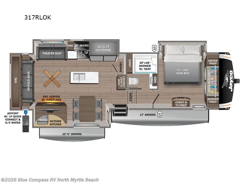 2024 Jayco Eagle 317RLOK - New Fifth Wheel For Sale by Blue Compass RV North Myrtle Beach in Longs, South Carolina features Slideout