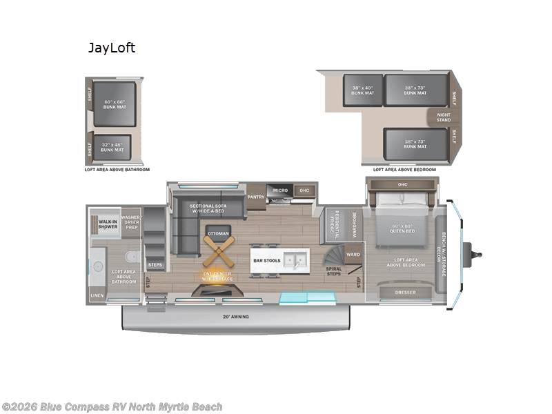 2025 Jayco Jay Flight Bungalow JayLoft - New Travel Trailer For Sale by Blue Compass RV North Myrtle Beach in Longs, South Carolina features Slideout