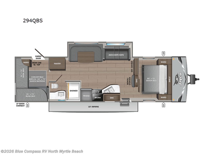 2025 Jayco Jay Flight SLX 294QBS - New Travel Trailer For Sale by Blue Compass RV North Myrtle Beach in Longs, South Carolina features Slideout