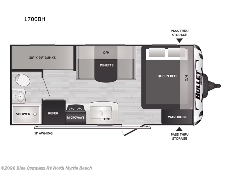 2023 Keystone Bullet Crossfire 1700BH - Used Travel Trailer For Sale by Blue Compass RV North Myrtle Beach in Longs, South Carolina