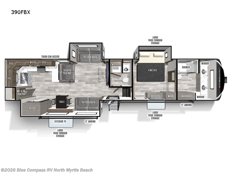 2022 Forest River Cardinal Luxury 390FBX - Used Fifth Wheel For Sale by Blue Compass RV North Myrtle Beach in Longs, South Carolina features Slideout