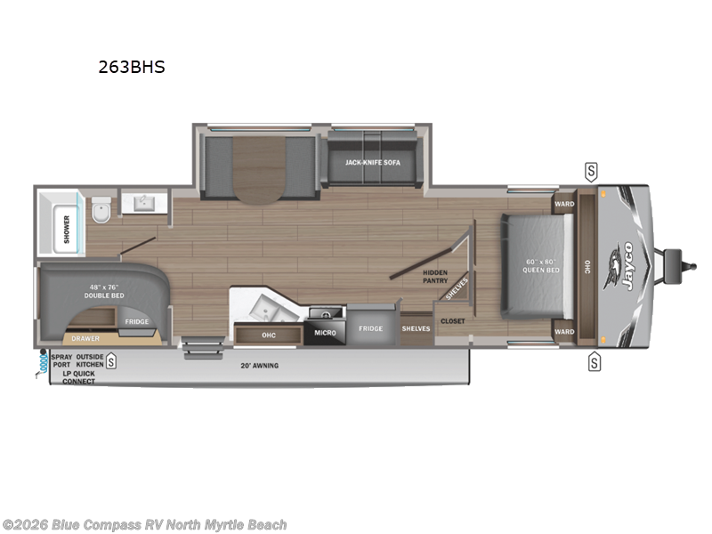 2026 Jayco Jay Flight SLX 263BHS - New Travel Trailer For Sale by Blue Compass RV North Myrtle Beach in Longs, South Carolina features Slideout