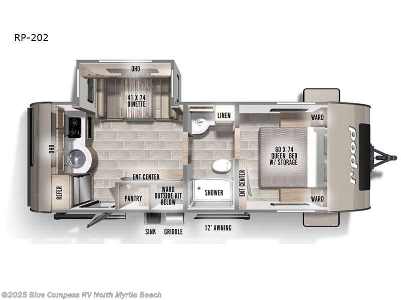 2022 Forest River R Pod 202 - Used Travel Trailer For Sale by Blue Compass RV North Myrtle Beach in Longs, South Carolina features Slideout