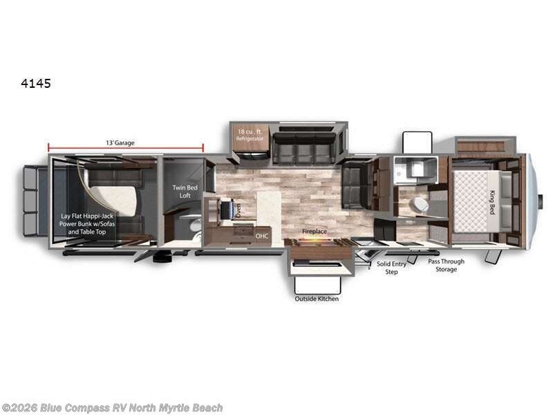 2022 Dutchmen Voltage 4145 - Used Toy Hauler For Sale by Blue Compass RV North Myrtle Beach in Longs, South Carolina features Slideout