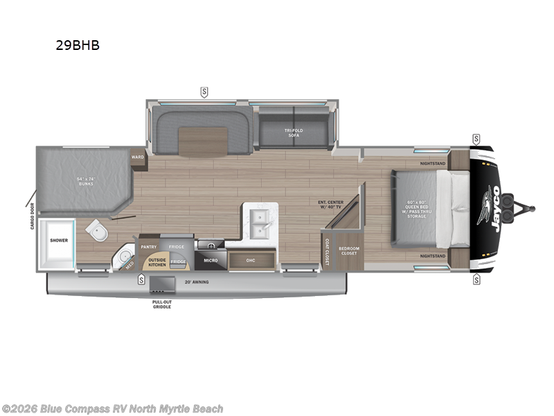 2026 Jayco Jay Feather 29BHB - New Travel Trailer For Sale by Blue Compass RV North Myrtle Beach in Longs, South Carolina features Slideout