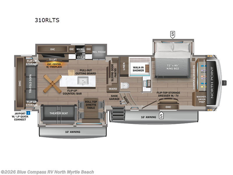 2026 Jayco North Point 310RLTS - New Fifth Wheel For Sale by Blue Compass RV North Myrtle Beach in Longs, South Carolina features Slideout