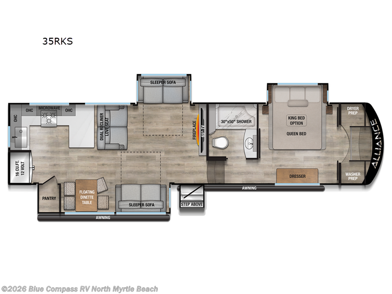 2026 Alliance RV Avenue 35RKS - New Fifth Wheel For Sale by Blue Compass RV North Myrtle Beach in Longs, South Carolina features Slideout