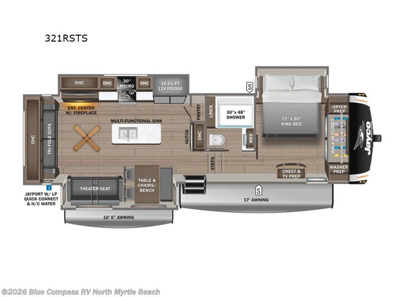 2026 Jayco Eagle 321RSTS - New Fifth Wheel For Sale by Blue Compass RV North Myrtle Beach in Longs, South Carolina features Slideout