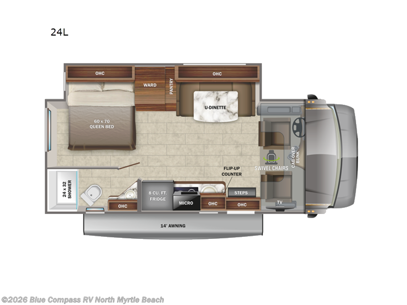2022 Jayco Melbourne 24L - Used Class C For Sale by Blue Compass RV North Myrtle Beach in Longs, South Carolina features Slideout