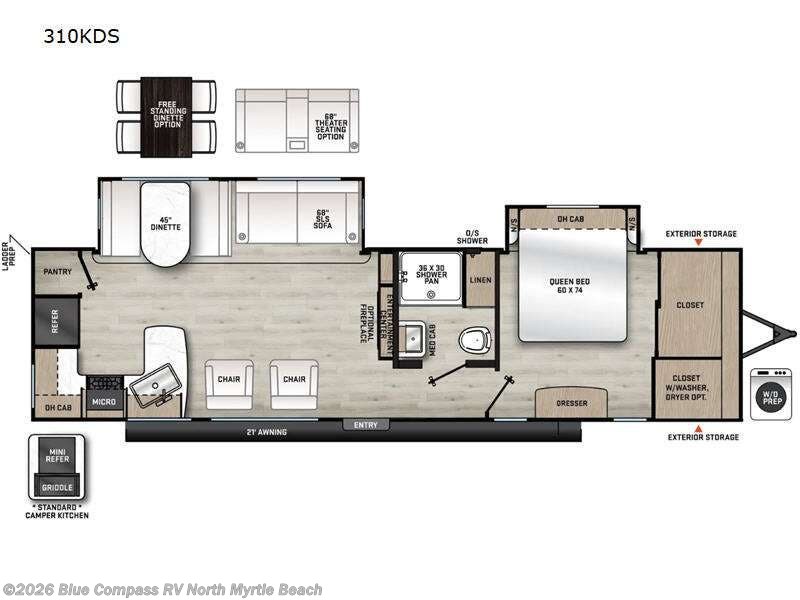 2024 Forest River Aurora Sky Series 310KDS - Used Travel Trailer For Sale by Blue Compass RV North Myrtle Beach in Longs, South Carolina features Slideout