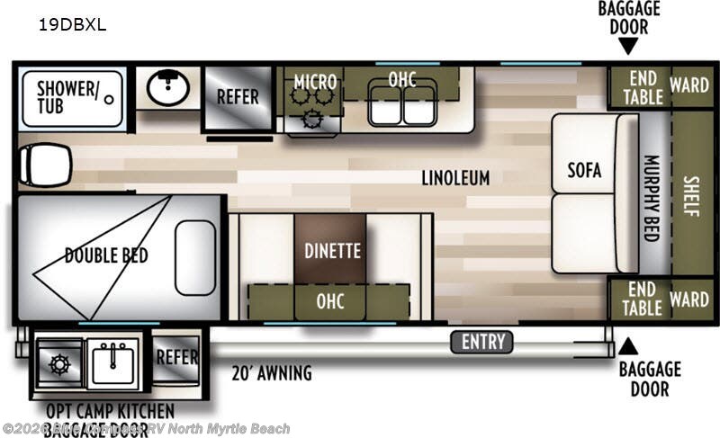 2019 Forest River Wildwood 19DBXL - Used Travel Trailer For Sale by Blue Compass RV North Myrtle Beach in Longs, South Carolina