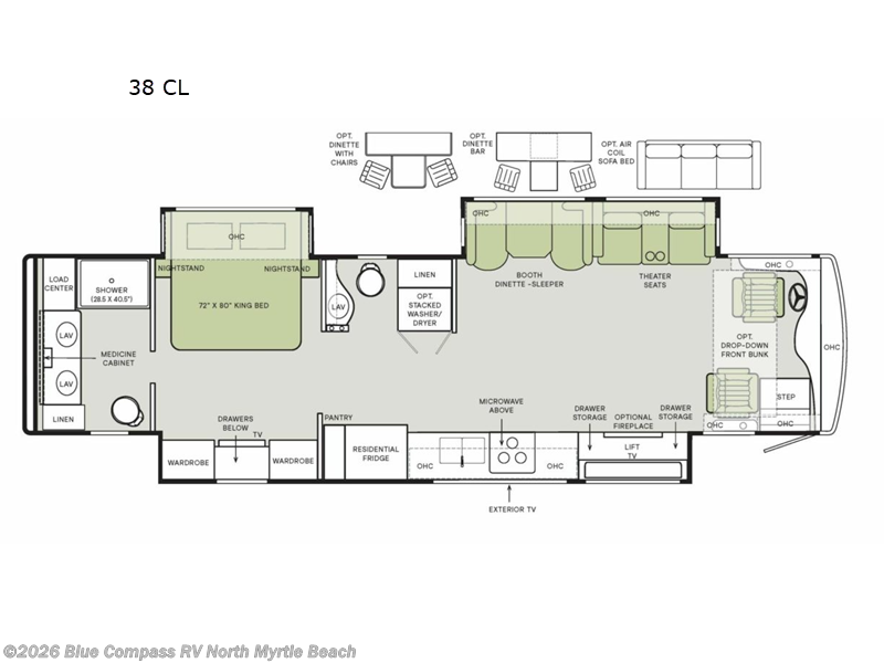 2026 Tiffin Byway 38CL - New Class A For Sale by Blue Compass RV North Myrtle Beach in Longs, South Carolina features Slideout