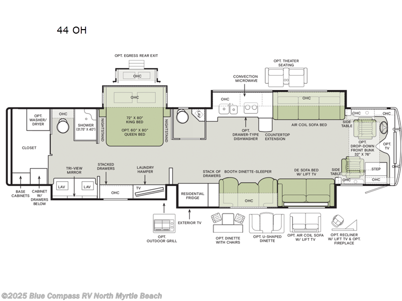 2026 Tiffin Phaeton 44OH - New Class A For Sale by Blue Compass RV North Myrtle Beach in Longs, South Carolina features Slideout