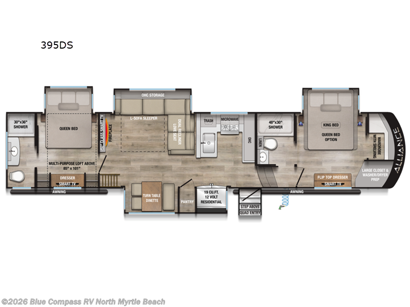 2026 Alliance RV Paradigm 395DS - New Fifth Wheel For Sale by Blue Compass RV North Myrtle Beach in Longs, South Carolina features Slideout