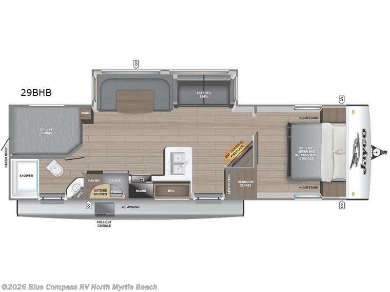 2026 Jayco Jay Feather 29BHB - New Travel Trailer For Sale by Blue Compass RV North Myrtle Beach in Longs, South Carolina features Slideout
