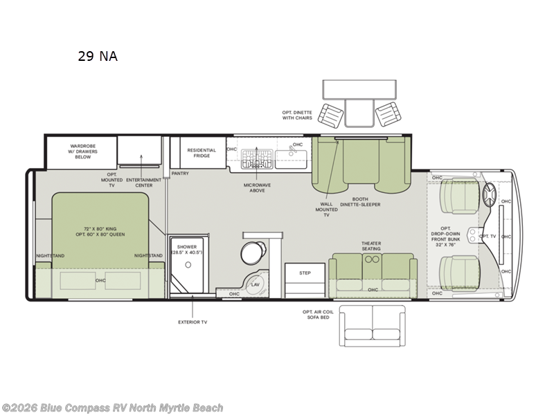 2026 Tiffin Open Road Allegro 29 NA - New Class A For Sale by Blue Compass RV North Myrtle Beach in Longs, South Carolina features Slideout