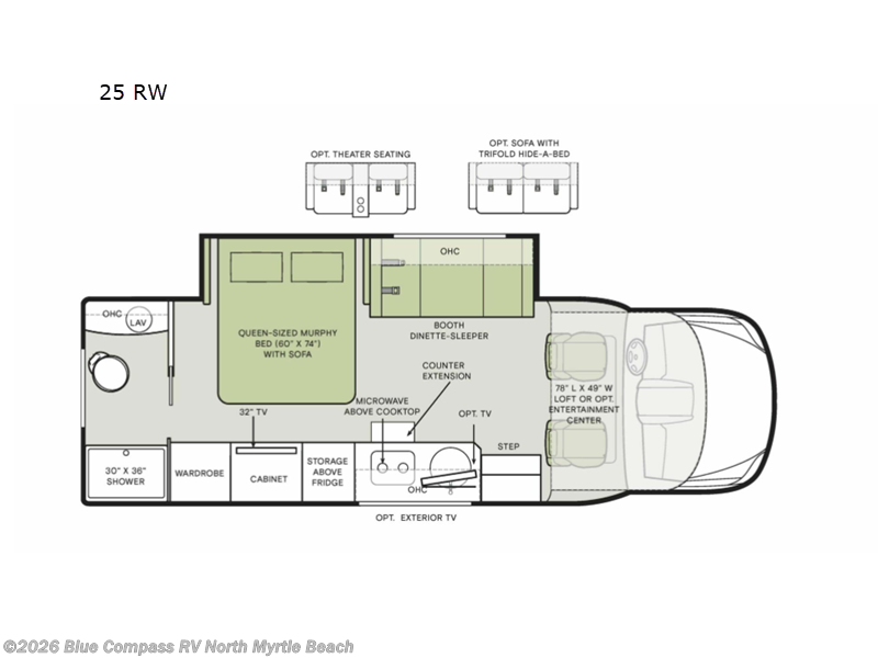 2025 Tiffin Wayfarer 25 RW - Used Class C For Sale by Blue Compass RV North Myrtle Beach in Longs, South Carolina features Slideout