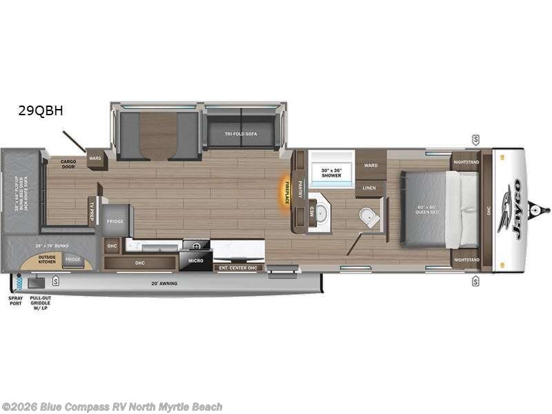 2026 Jayco Jay Feather 29QBH - New Travel Trailer For Sale by Blue Compass RV North Myrtle Beach in Longs, South Carolina features Slideout