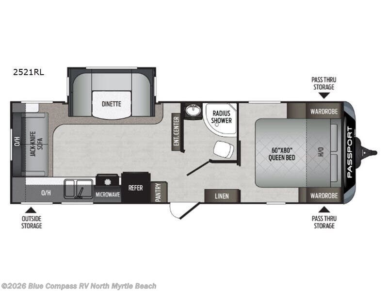 2019 Keystone Passport GT 2521RL - Used Travel Trailer For Sale by Blue Compass RV North Myrtle Beach in Longs, South Carolina features Slideout