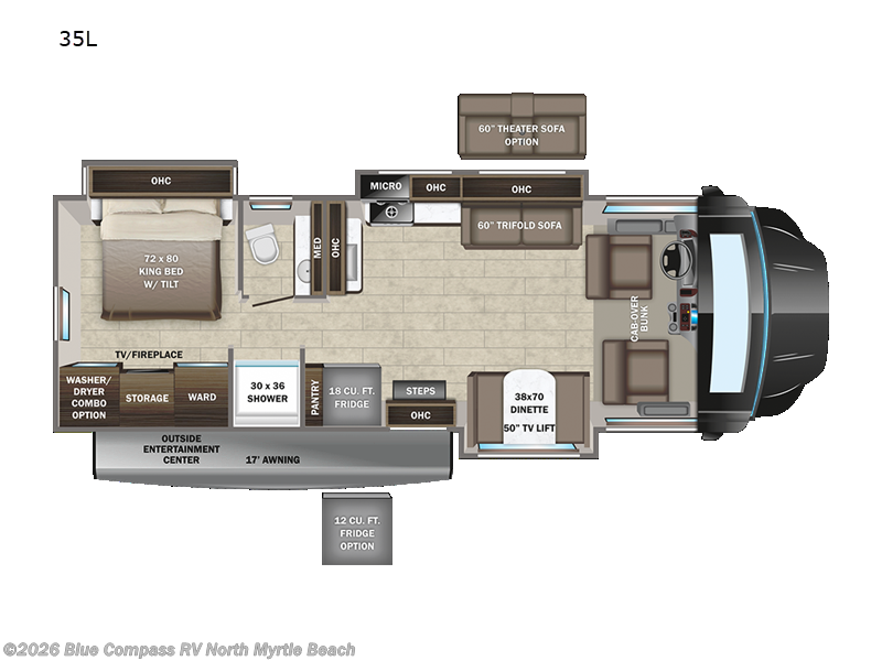 2023 Entegra Coach Accolade XT 35L - Used Super C For Sale by Blue Compass RV North Myrtle Beach in Longs, South Carolina features Slideout