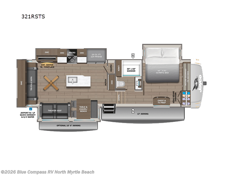2027 Jayco Eagle 321RSTS - New Fifth Wheel For Sale by Blue Compass RV North Myrtle Beach in Longs, South Carolina features Slideout